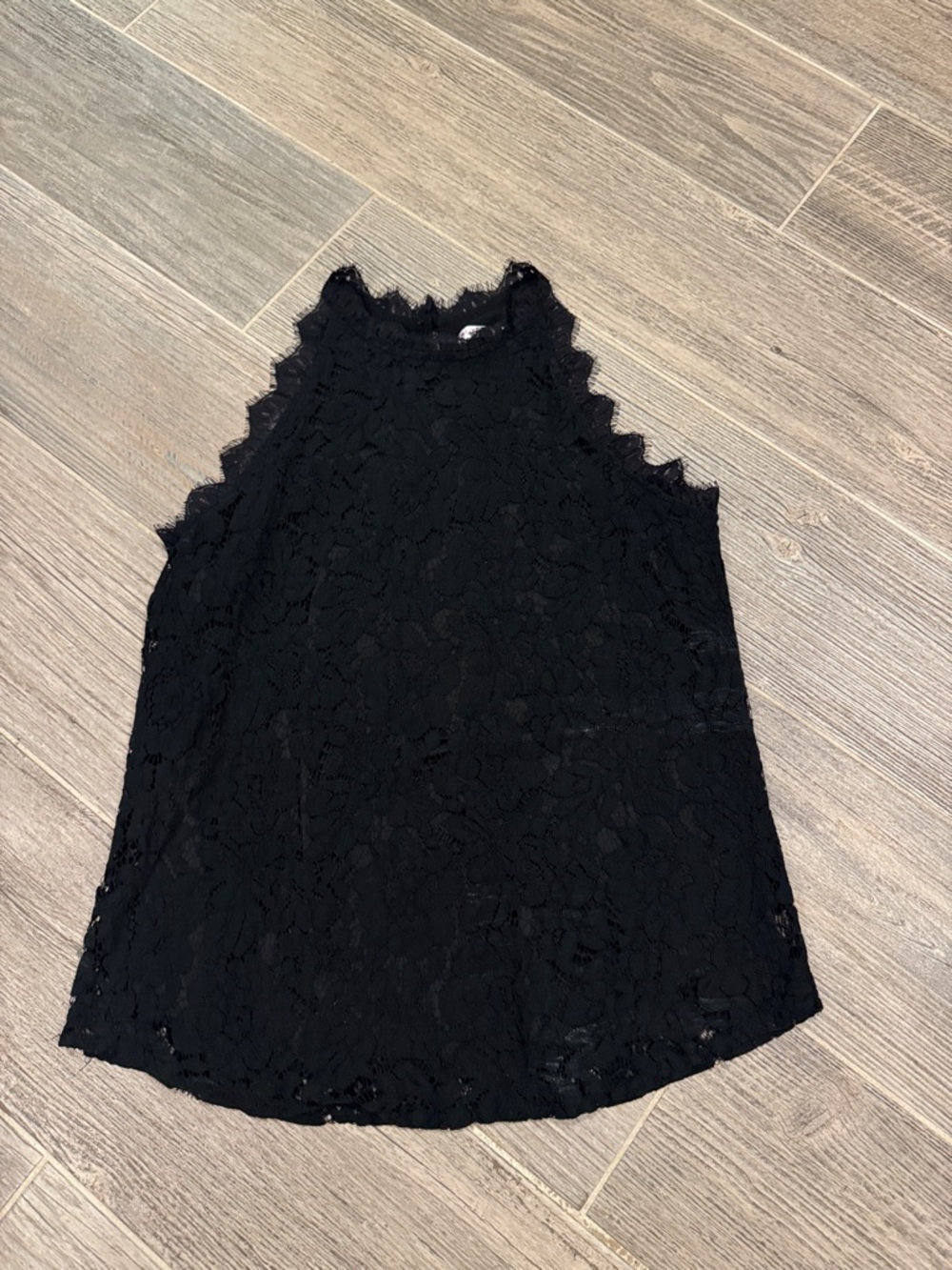 Black Lace Sleeveless Halter Top